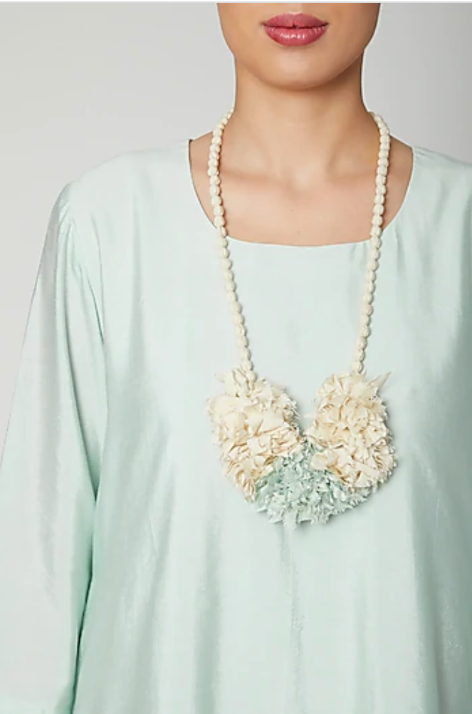 Dream- Mint green & off white Indo-Western Cowl Dress-2