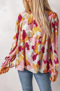 Thumbnail for Abstract Printed Long Sleeve Blouse-26