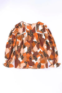 Thumbnail for Abstract Printed Long Sleeve Blouse-9