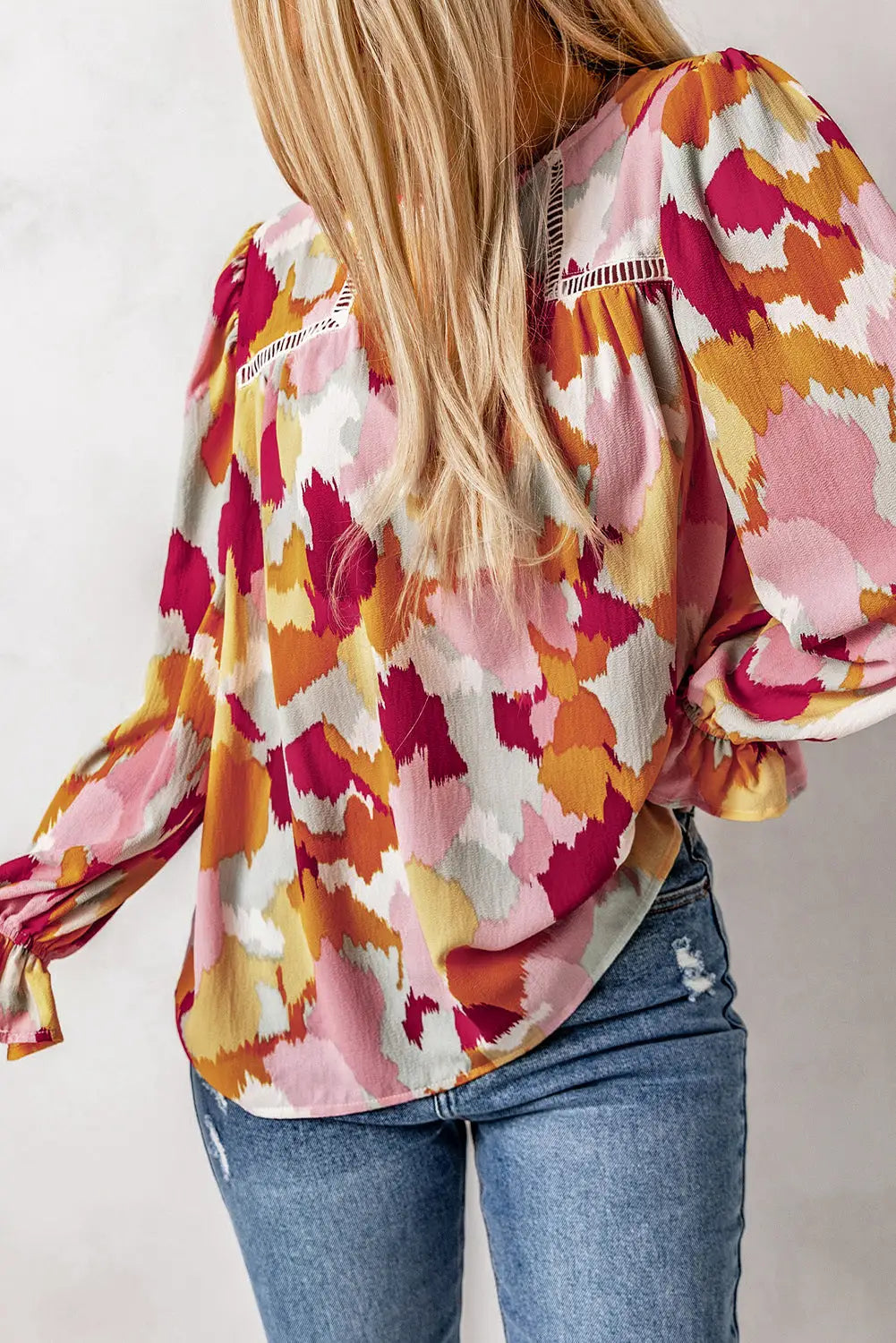 Abstract Printed Long Sleeve Blouse-28