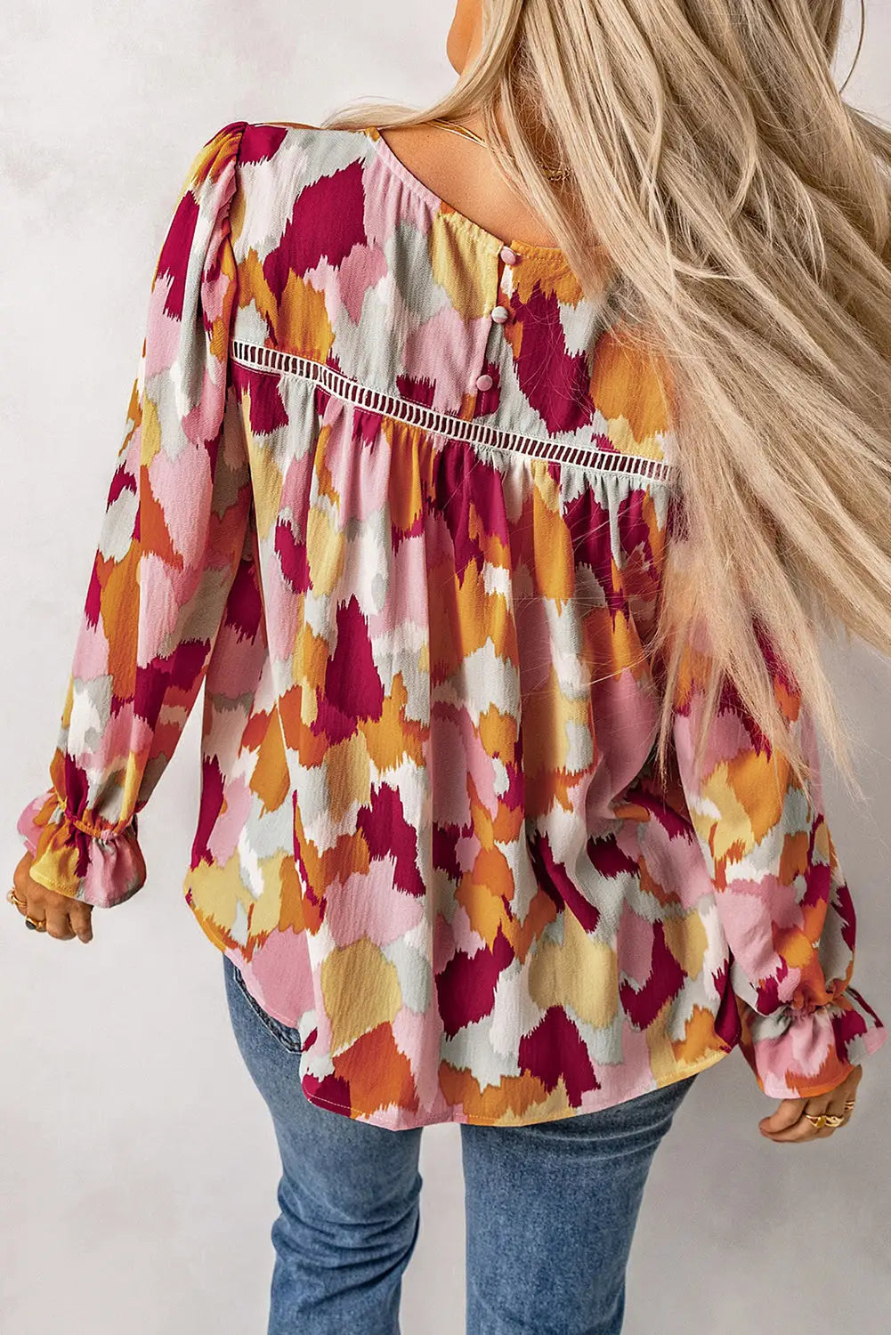 Abstract Printed Long Sleeve Blouse-27