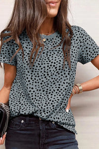 Thumbnail for Animal Spotted Print Round Neck Long Sleeve Top-40