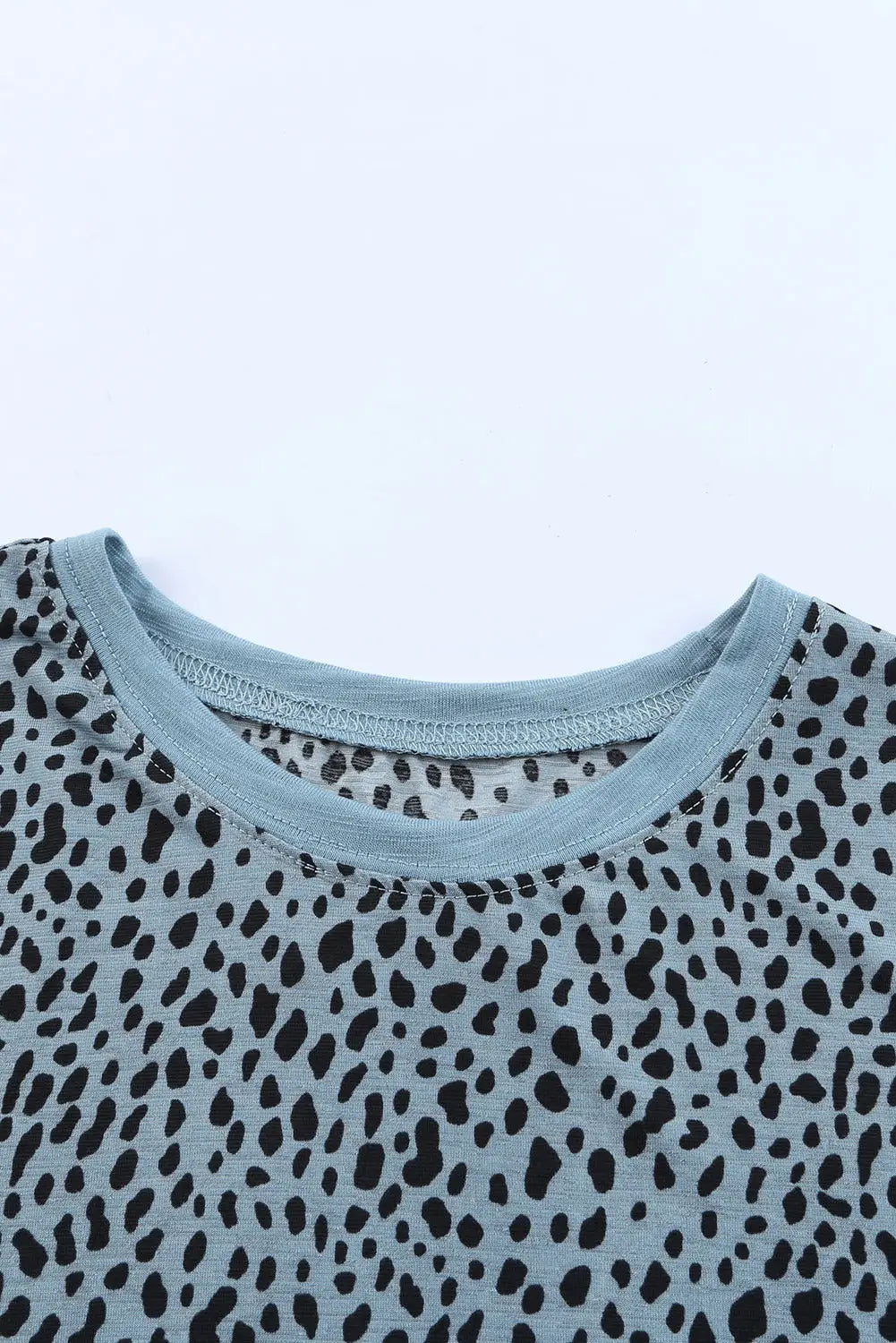Animal Spotted Print Round Neck Long Sleeve Top-49