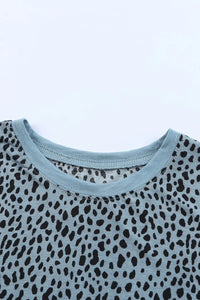 Thumbnail for Animal Spotted Print Round Neck Long Sleeve Top-49