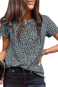 Thumbnail for Animal Spotted Print Round Neck Long Sleeve Top-43