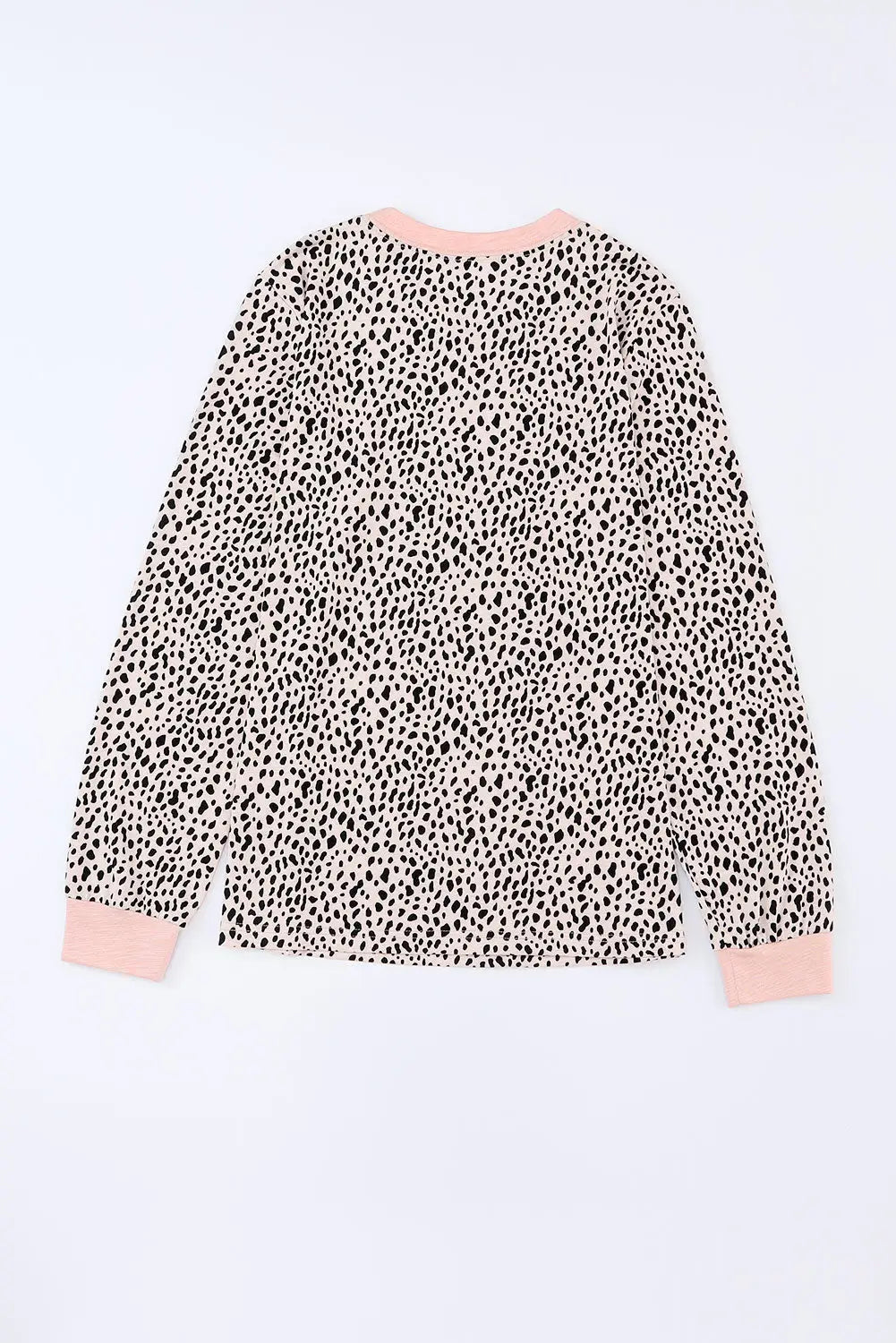 Animal Spotted Print Round Neck Long Sleeve Top-14