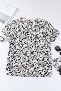 Thumbnail for Animal Spotted Print Round Neck Long Sleeve Top-69