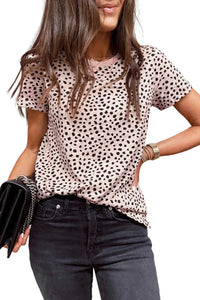Thumbnail for Animal Spotted Print Round Neck Long Sleeve Top-107