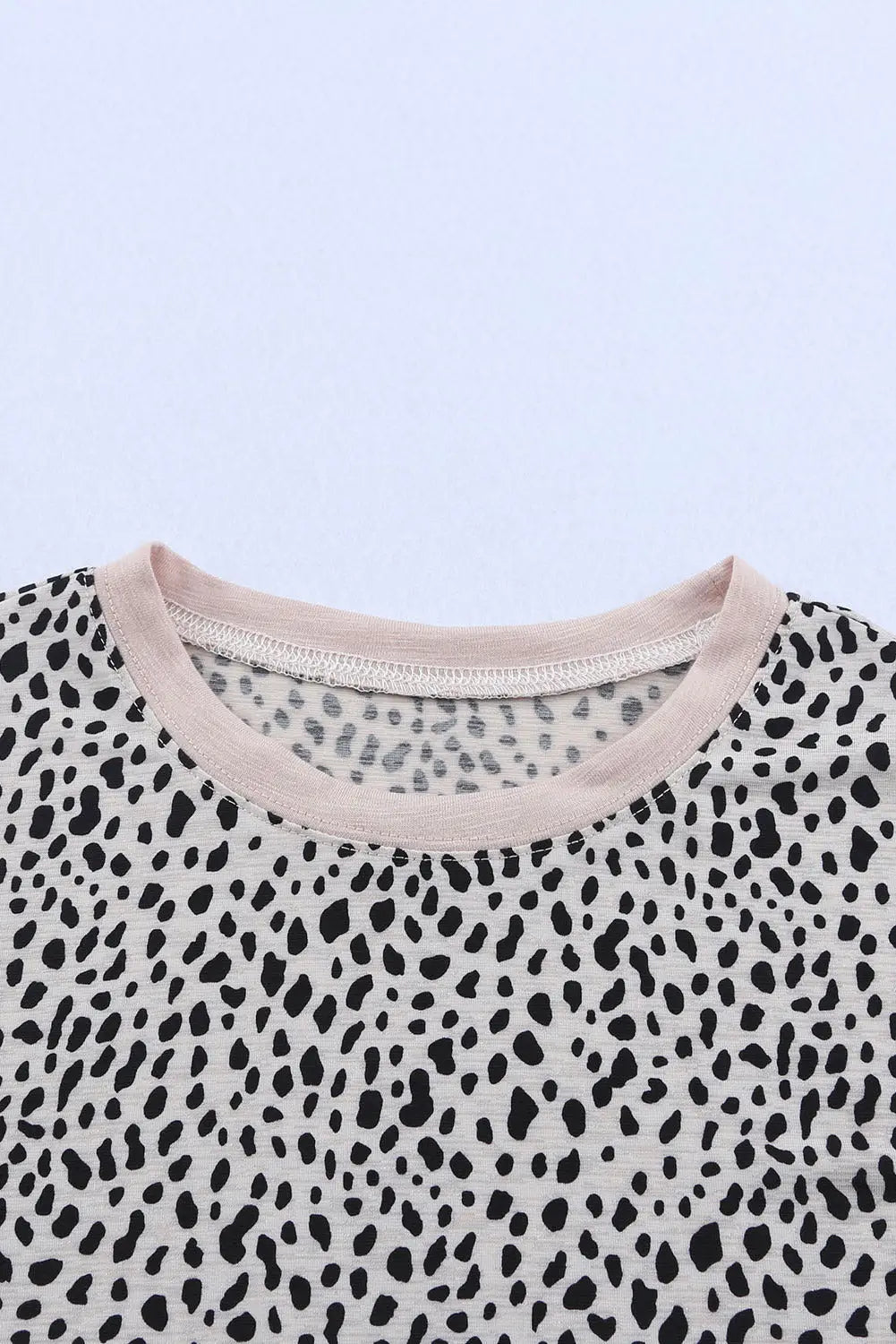 Animal Spotted Print Round Neck Long Sleeve Top-105