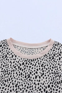 Thumbnail for Animal Spotted Print Round Neck Long Sleeve Top-105