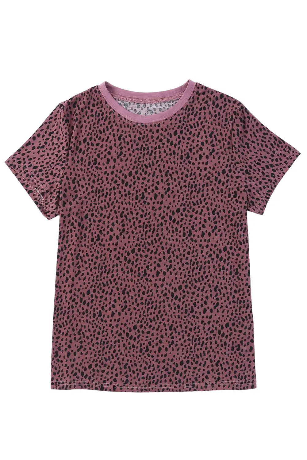 Animal Spotted Print Round Neck Long Sleeve Top-38