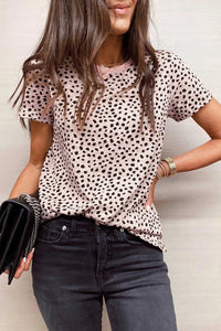 Thumbnail for Animal Spotted Print Round Neck Long Sleeve Top-94