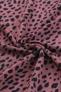 Thumbnail for Animal Spotted Print Round Neck Long Sleeve Top-36
