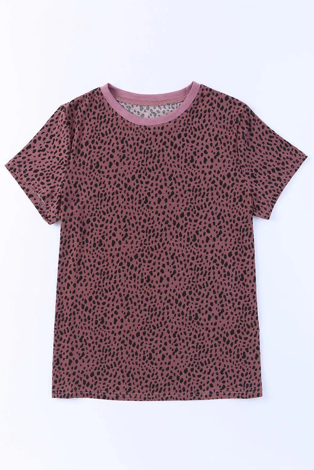 Animal Spotted Print Round Neck Long Sleeve Top-32