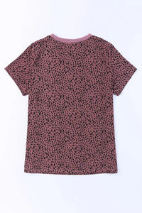 Thumbnail for Animal Spotted Print Round Neck Long Sleeve Top-33