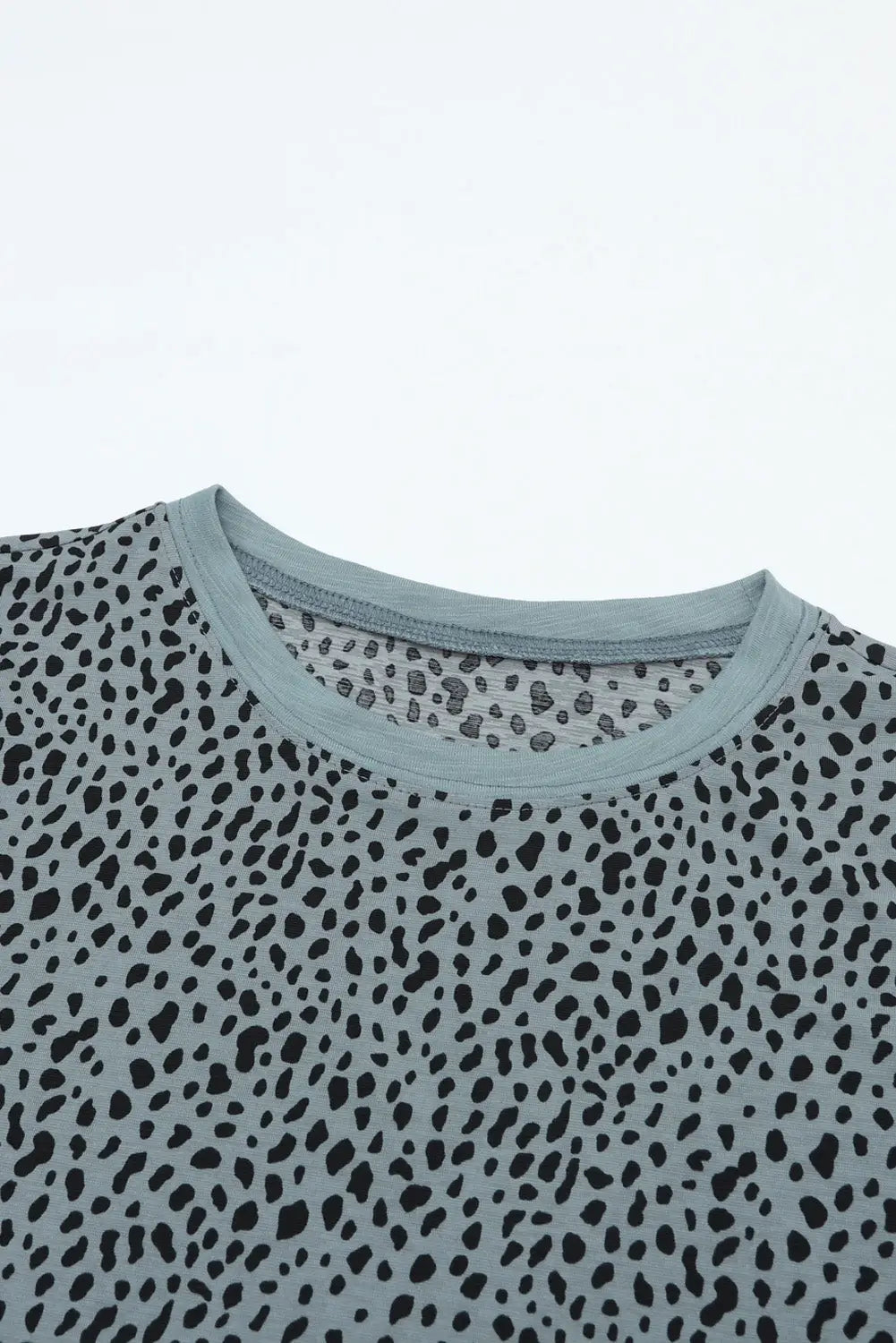Animal Spotted Print Round Neck Long Sleeve Top-82