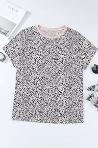 Thumbnail for Animal Spotted Print Round Neck Long Sleeve Top-68