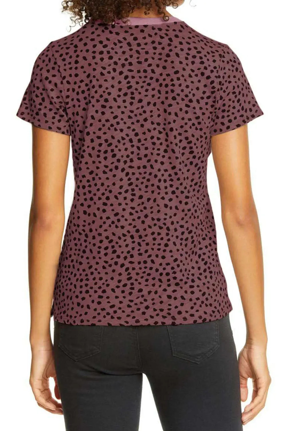 Animal Spotted Print Round Neck Long Sleeve Top-30