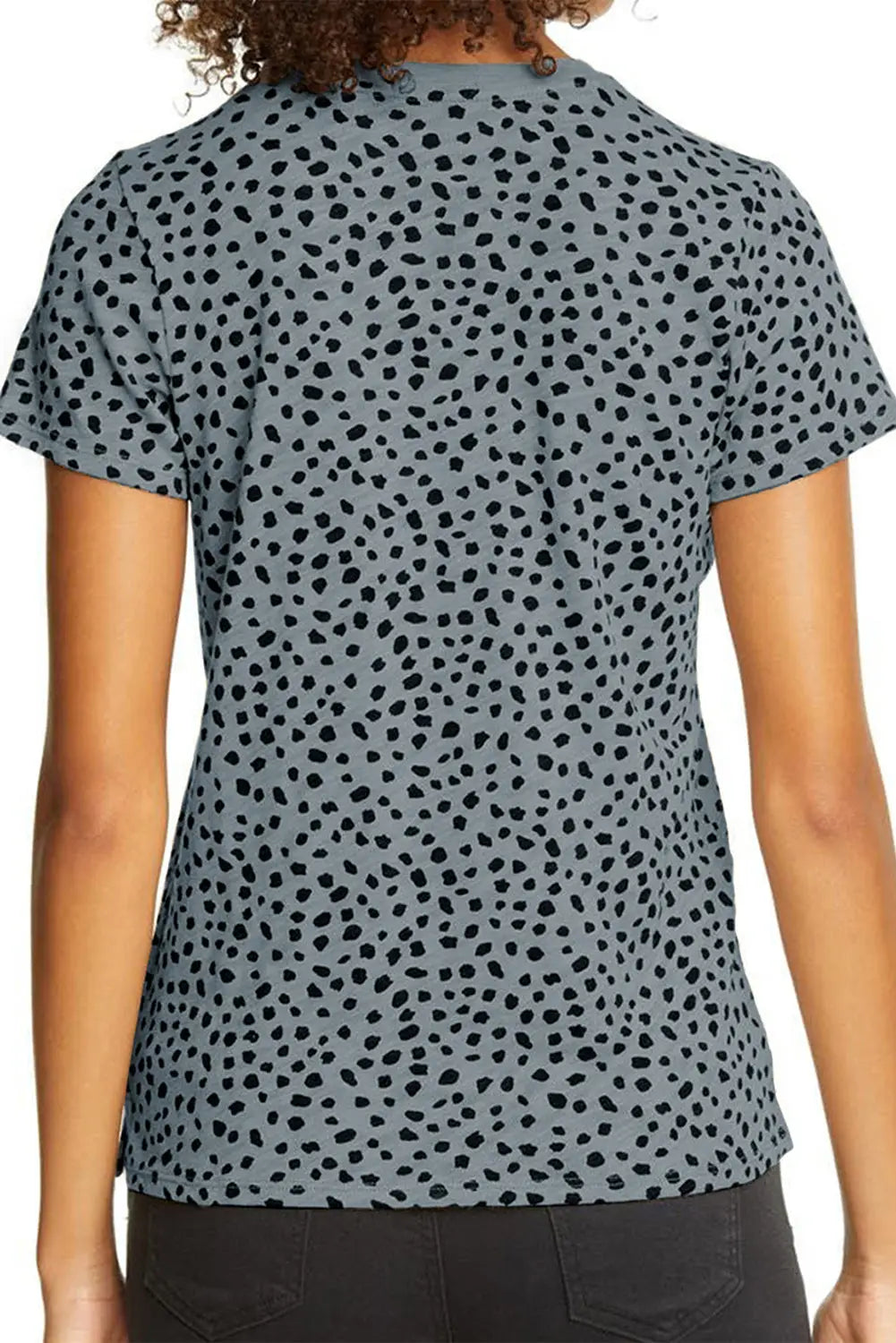 Animal Spotted Print Round Neck Long Sleeve Top-41