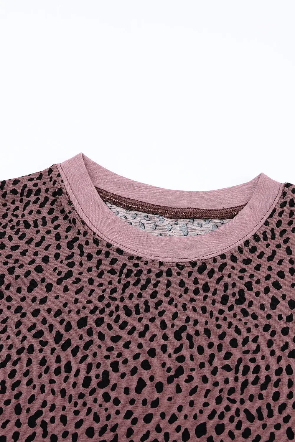 Animal Spotted Print Round Neck Long Sleeve Top-5