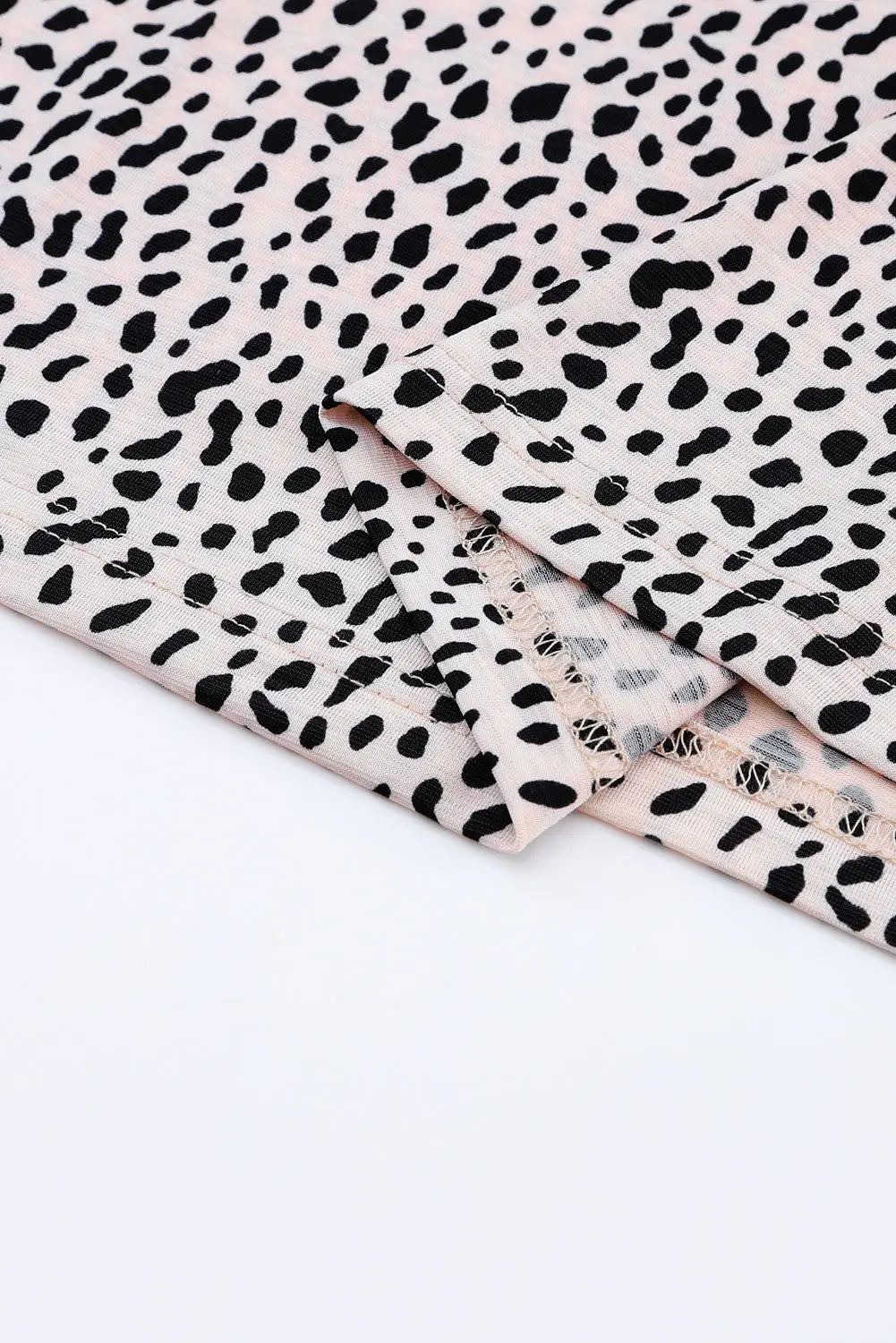 Animal Spotted Print Round Neck Long Sleeve Top-15