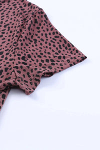 Thumbnail for Animal Spotted Print Round Neck Long Sleeve Top-34