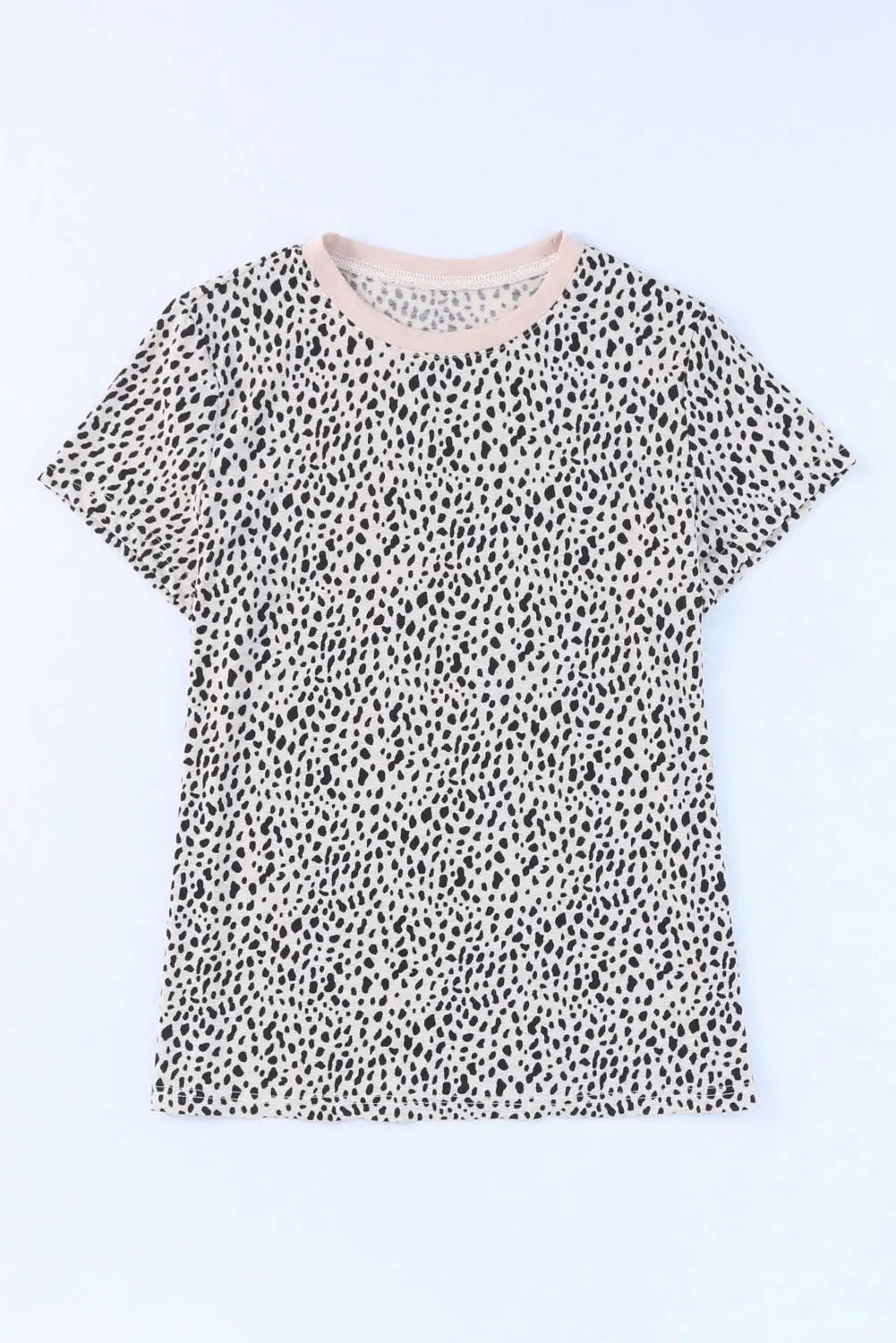 Animal Spotted Print Round Neck Long Sleeve Top-100