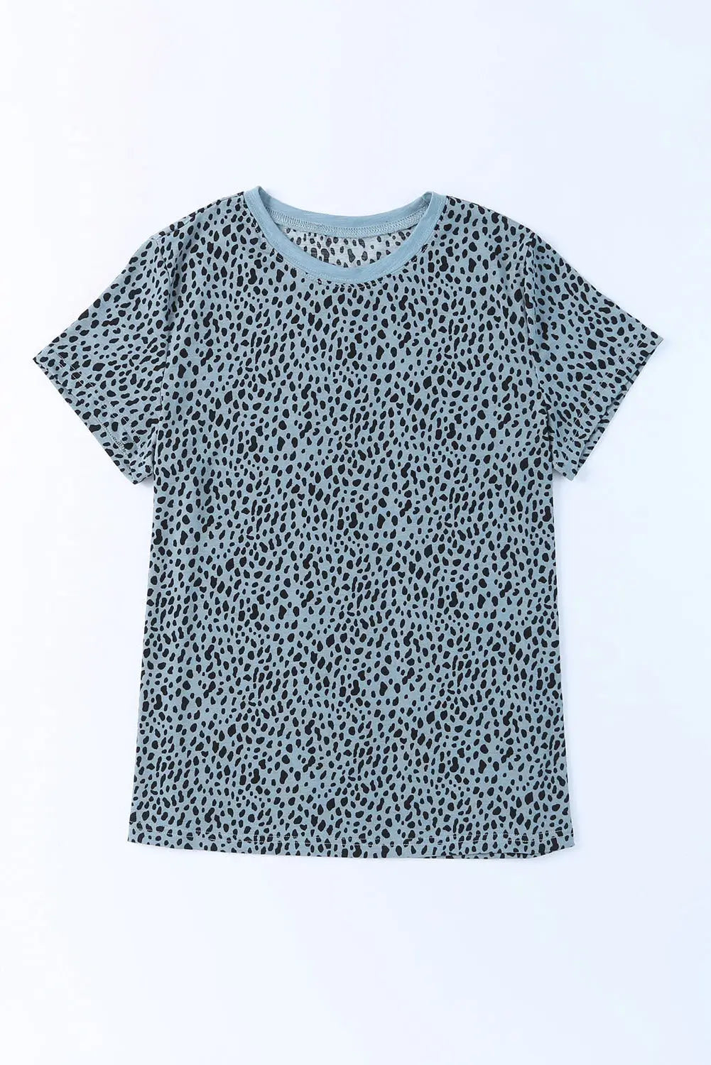 Animal Spotted Print Round Neck Long Sleeve Top-45