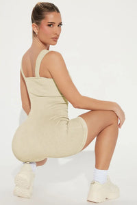 Thumbnail for Apricot Ribbed Square Neck Padded Sports Romper-7