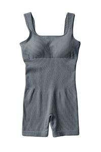 Thumbnail for Apricot Ribbed Square Neck Padded Sports Romper-69