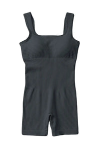 Thumbnail for Apricot Ribbed Square Neck Padded Sports Romper-44