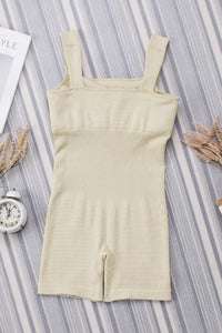 Thumbnail for Apricot Ribbed Square Neck Padded Sports Romper-11