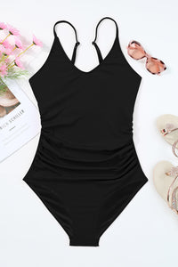 Thumbnail for Black Ribbed One Piece Swimsuit-15