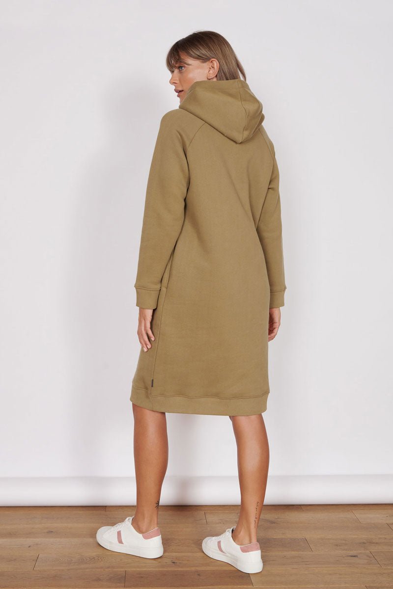 Adrienne Khaki Longline Sweater Dress-3