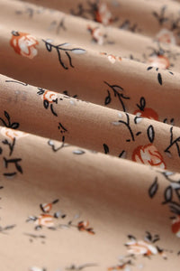 Thumbnail for Khaki Floral Print Smocked Flounce Sleeveless Top-10