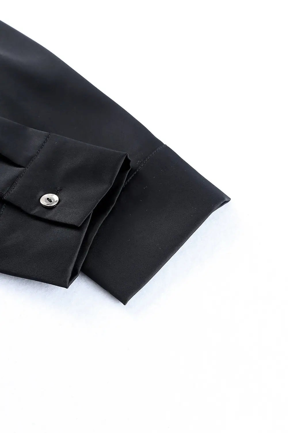 Khaki Sequin Splicing Pocket Buttoned Shirt Dress-26
