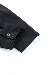 Thumbnail for Khaki Sequin Splicing Pocket Buttoned Shirt Dress-26