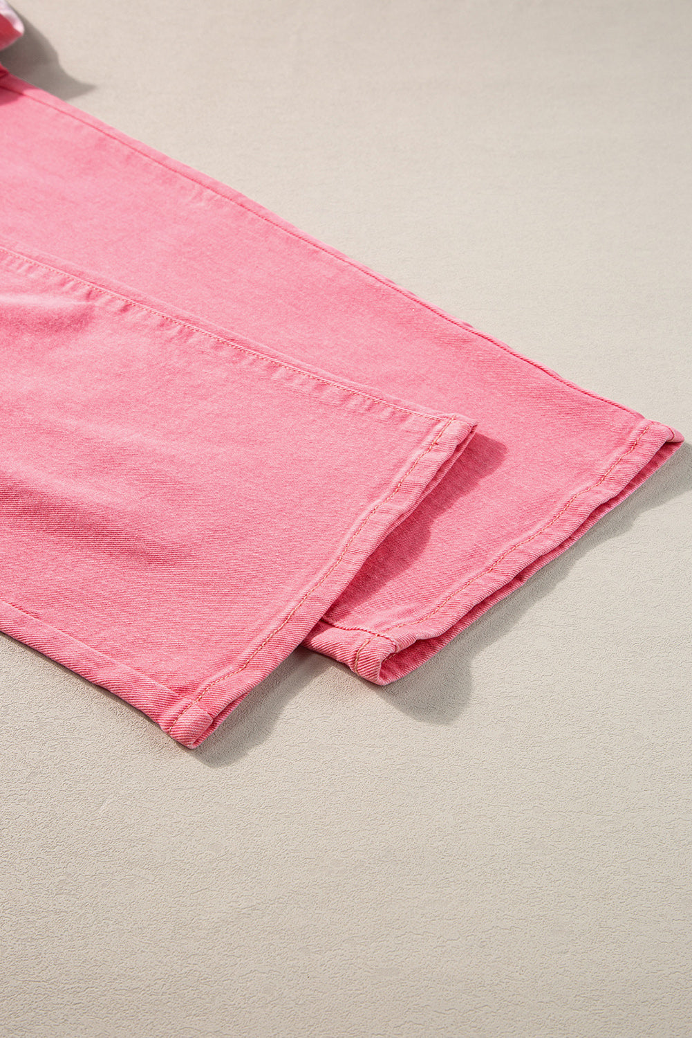 Pink Rhinestone Gradient Denim Pants-11
