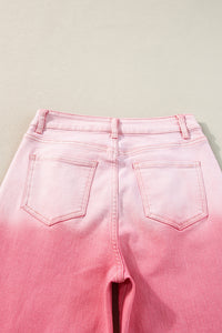 Thumbnail for Pink Rhinestone Gradient Denim Pants-8