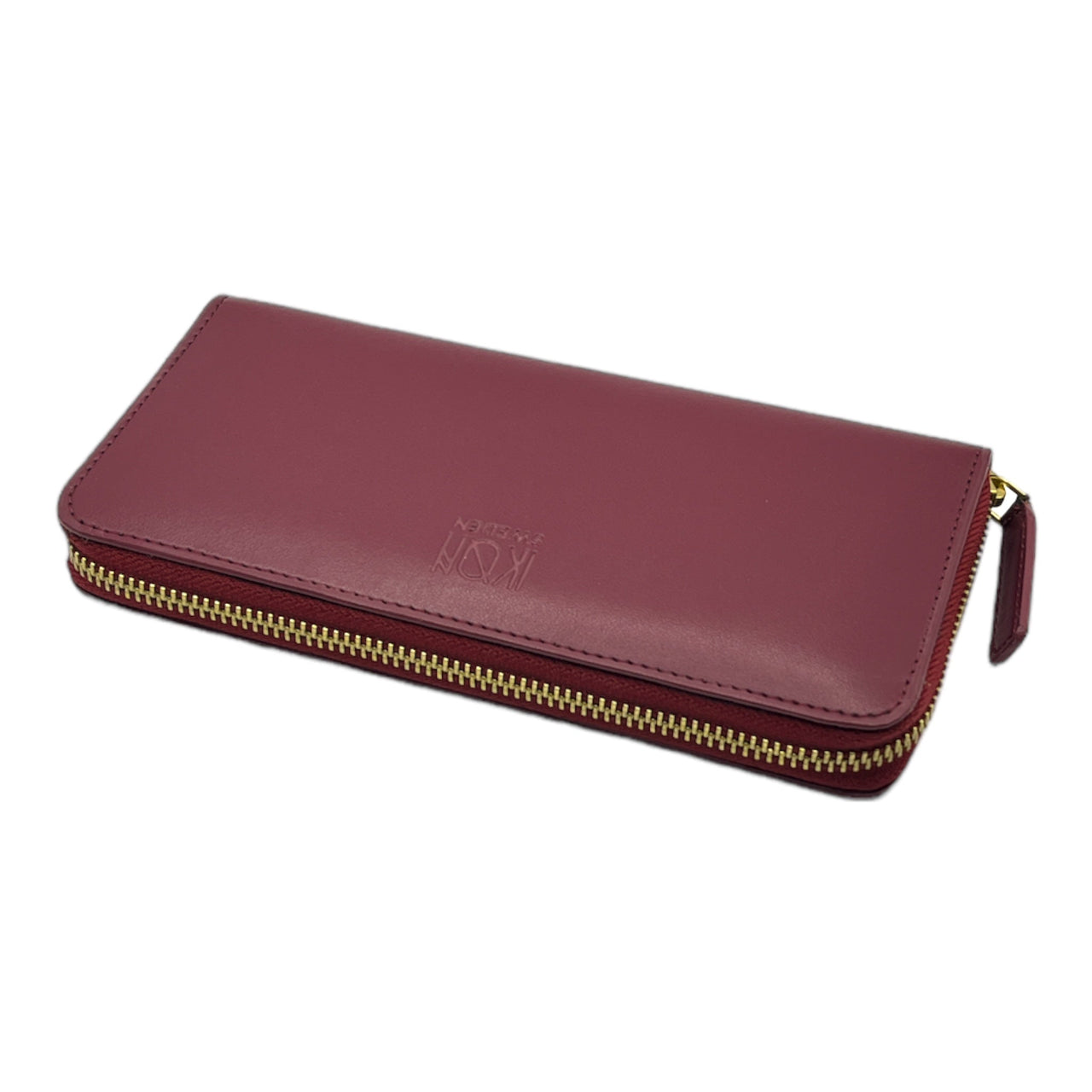 Kivik | Apple Leather Long Zip Wallet - Wine Red-4