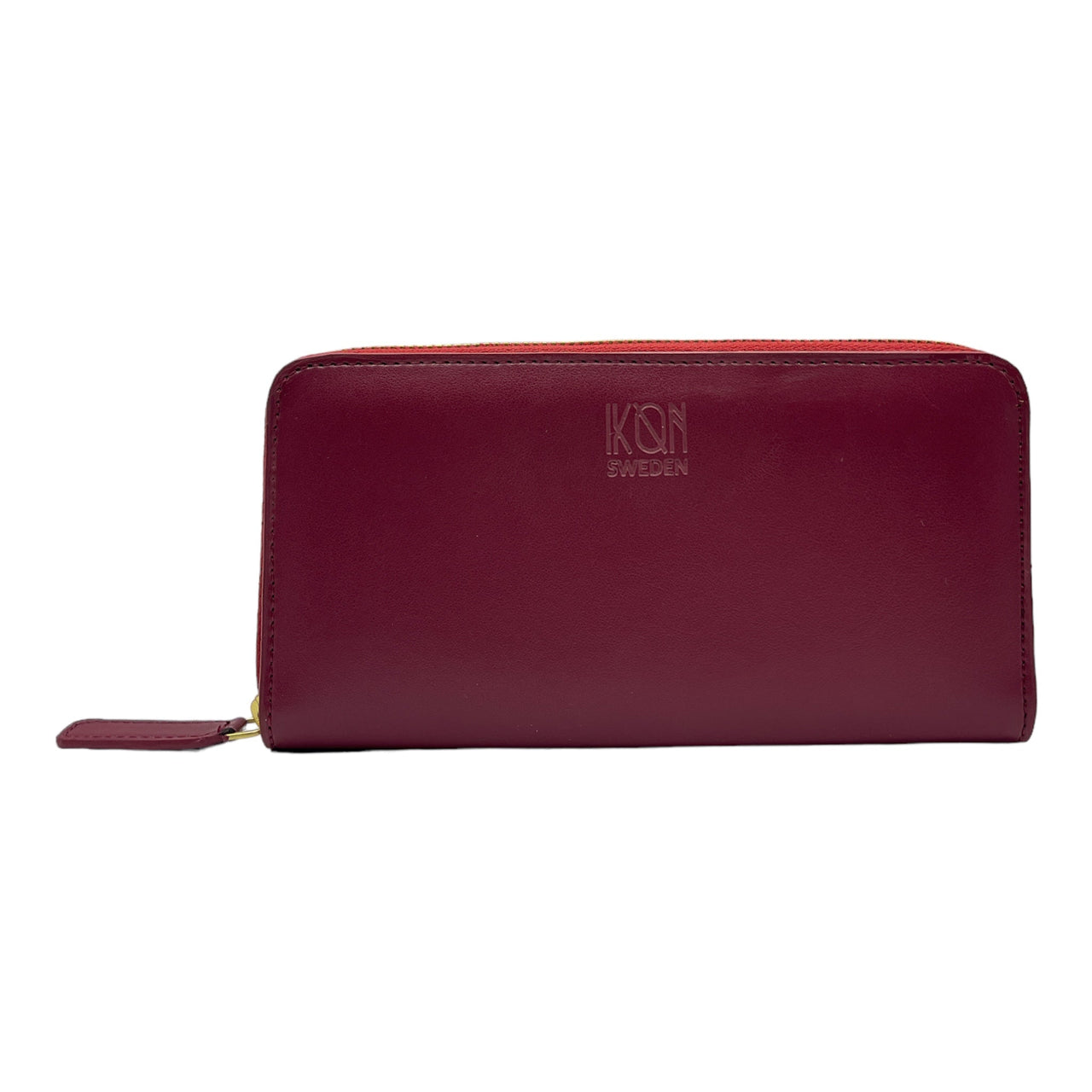 Kivik | Apple Leather Long Zip Wallet - Wine Red-5
