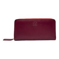 Thumbnail for Kivik | Apple Leather Long Zip Wallet - Wine Red-5