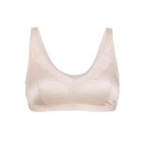 Thumbnail for Back Support Full Coverage Wireless Organic Cotton bra (Champagne & Black)-2