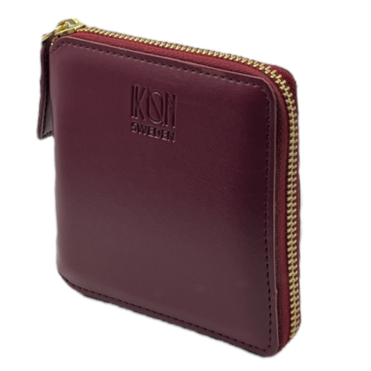 Kivik | Apple Leather Small Zip Wallet - Wine Red-0