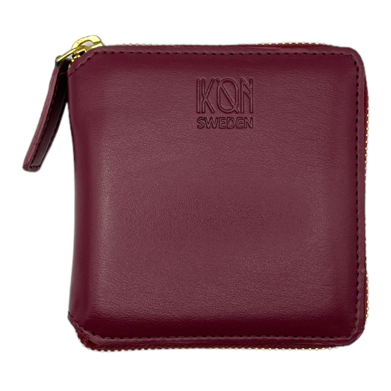Kivik | Apple Leather Small Zip Wallet - Wine Red-2