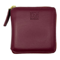 Thumbnail for Kivik | Apple Leather Small Zip Wallet - Wine Red-2