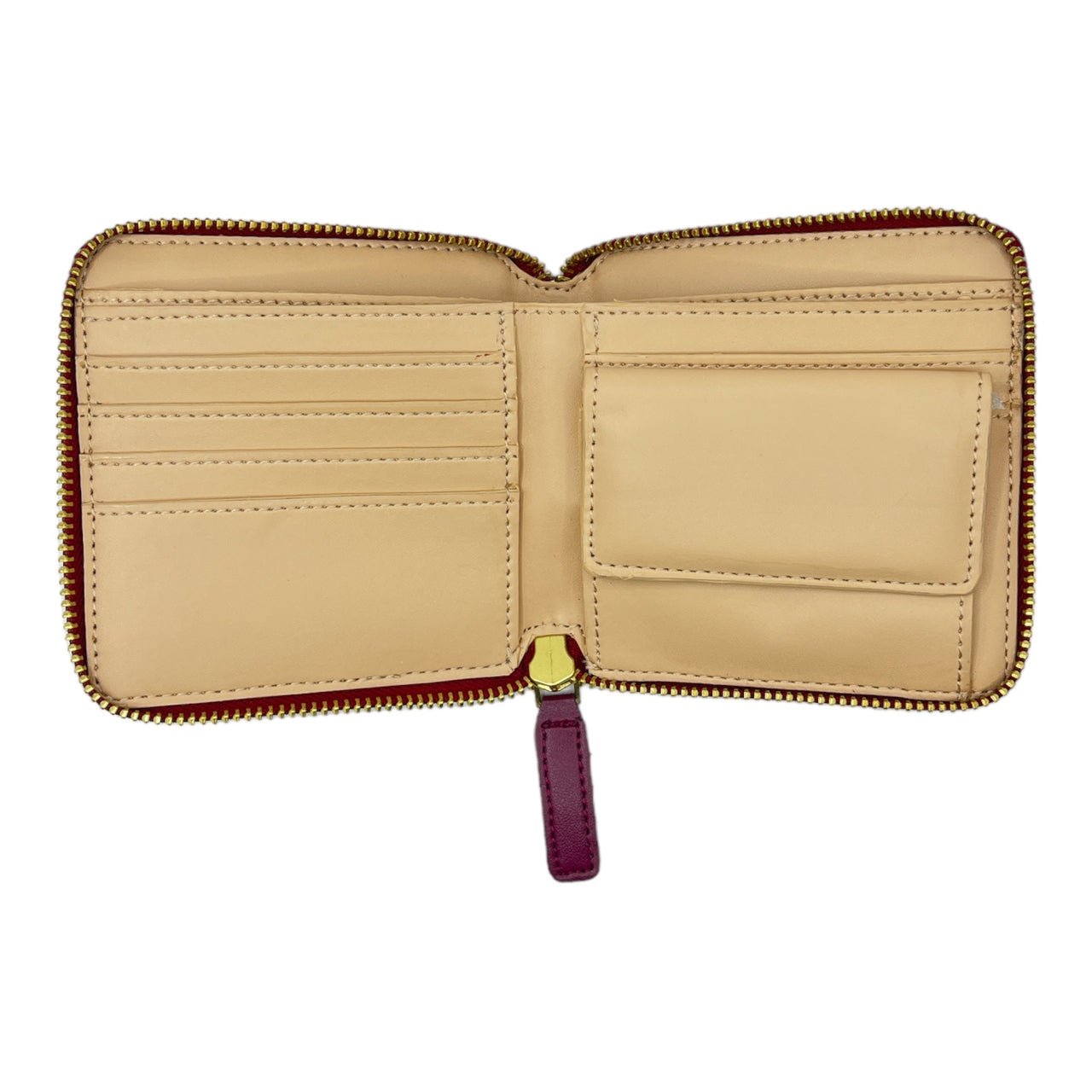 Kivik | Apple Leather Small Zip Wallet - Wine Red-4