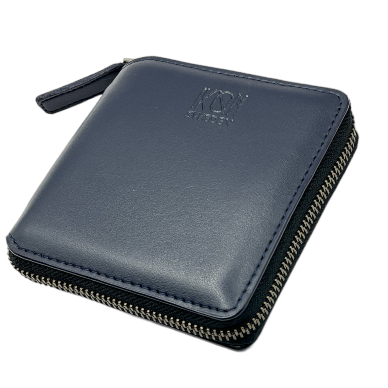 Kivik | Apple Leather Small Zip Wallet - Blue-3