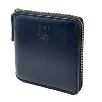 Thumbnail for Kivik | Apple Leather Small Zip Wallet - Blue-0