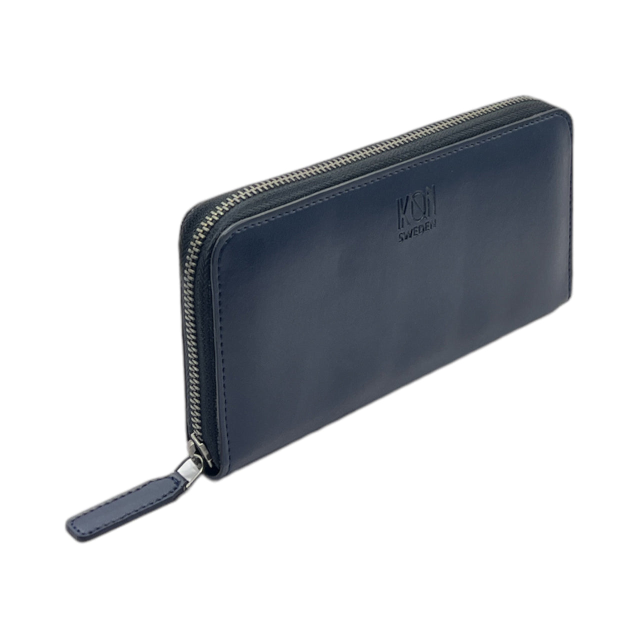 Kivik | Apple Leather Long Zip Wallet - Blue-0